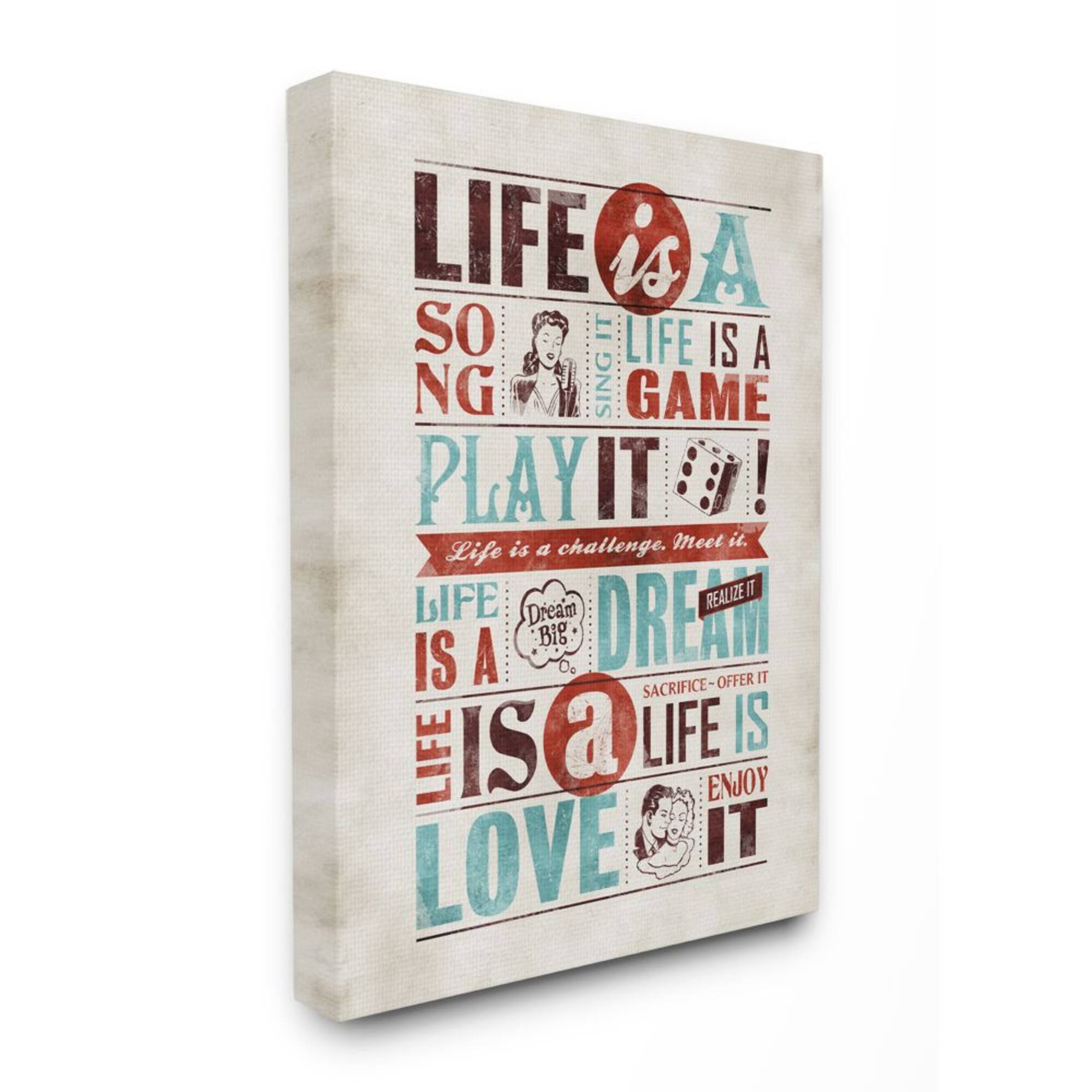 Stupell Industries Life Is A Song Canvas Wall Art